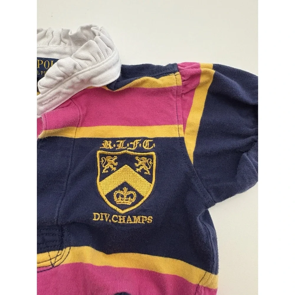 Girls Polo Ralph Lauren Youth Colorful Dress Patch SZ 2T